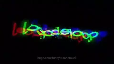 Animated montage of various logos including HAHA, loopdeloop, KLASKY CSUPO, and Mastercard on dark backgrounds.