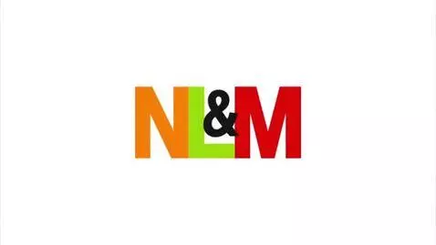 NL&M logo with orange N, green L, black &, red M, transitioning to Brightleaf Studios logo with green leaf.