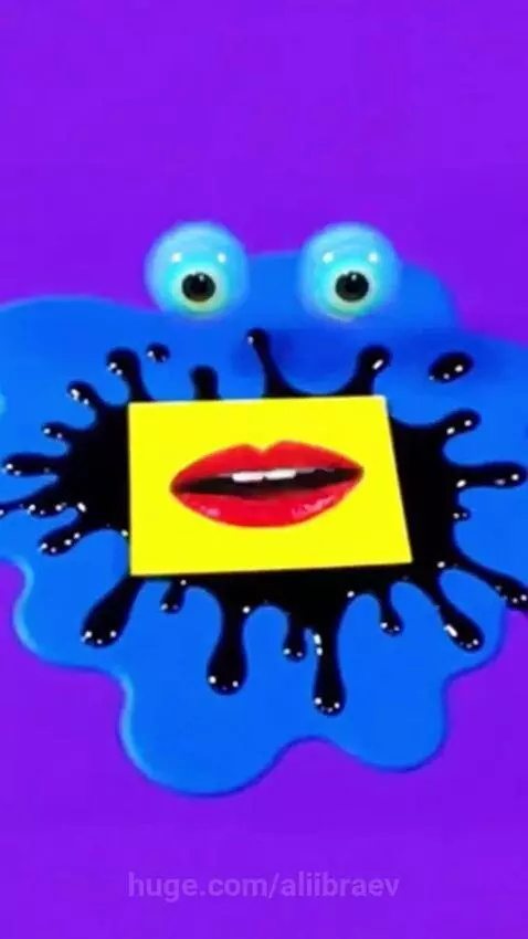 Animated blue blob with googly eyes forming the Klasky Csupo logo with text 'KLASKYO CSUPPO'.