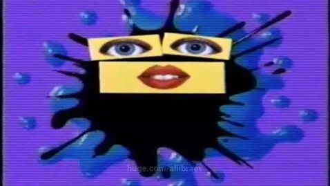 Sora AI's attempt at the Klasky Csupo logo with ink splat, quirky face, and flying letters.