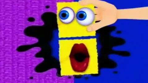 Klasky Csupo logo animation recreated by Sora AI, featuring yellow shapes forming a face and a duck.