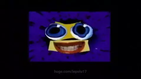 Klasky Csupo logo animation with a distorted face and the text 'KLASKY CSUPO' on a black background.