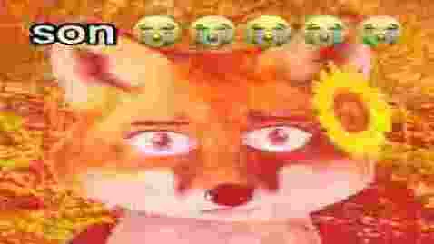 Animated Baldi character with a green shirt against a background of shifting, distorted Klasky Csupo logos.