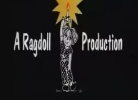 Ragdoll Productions logo glitching with distorted face and crimson candle flame.