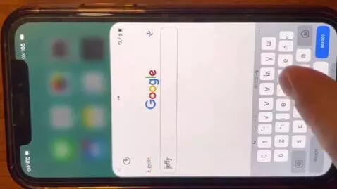 iPhone screen recording showing Google search results for 'jeffy' images.