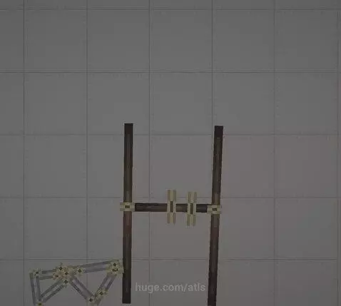 Purple cubes with wooden letter structures falling and breaking apart on a grey grid background.