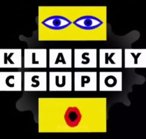 Klasky Csupo logo animation featuring an ink splat, yellow blocks with eyes and mouth, and text.