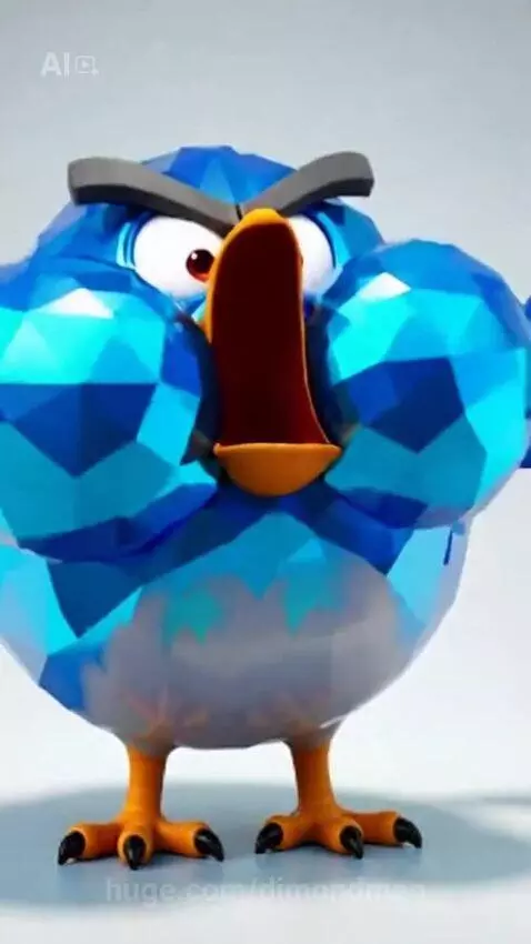 Animated blue bird screams, followed by a bird with 'ANTI' on its head deflating like a balloon.
